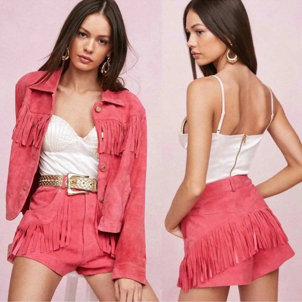 Nasty Gal Suede short and jacket set